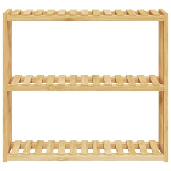 vidaXL væghylde til badeværelse 3 hylder 60x15x54 cm bambus