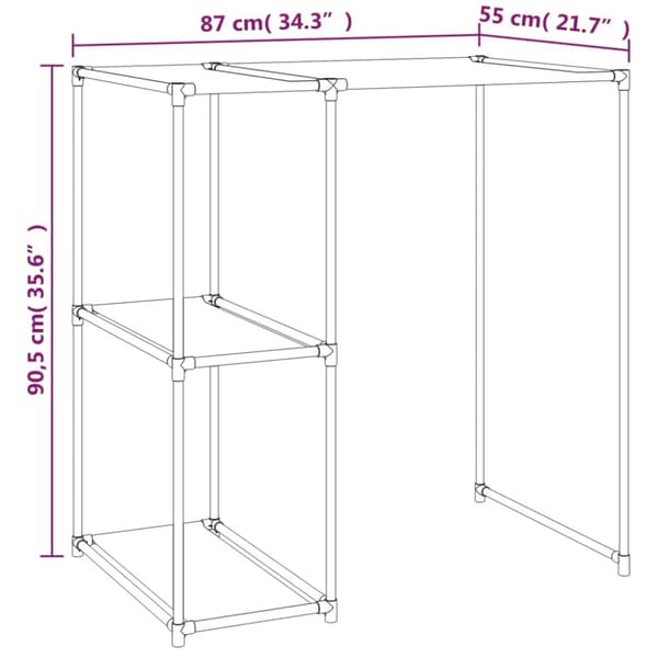 Säilytyshylly pesukoneen ylle musta 87x55x90,5 cm rauta