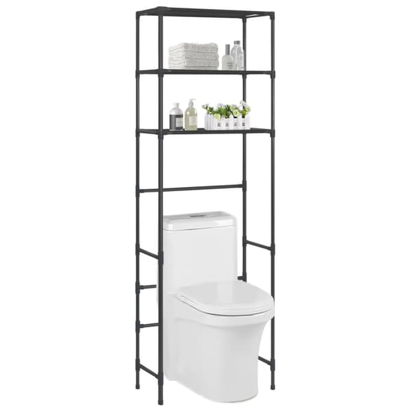 opbevaringsstativ med 3 hylder 53x28x169 cm sort