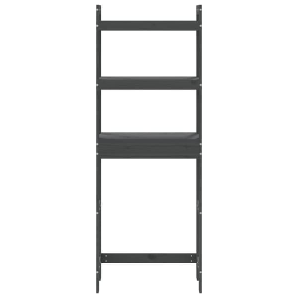 toiletstativ 63x26x171 cm massivt fyrretræ grå