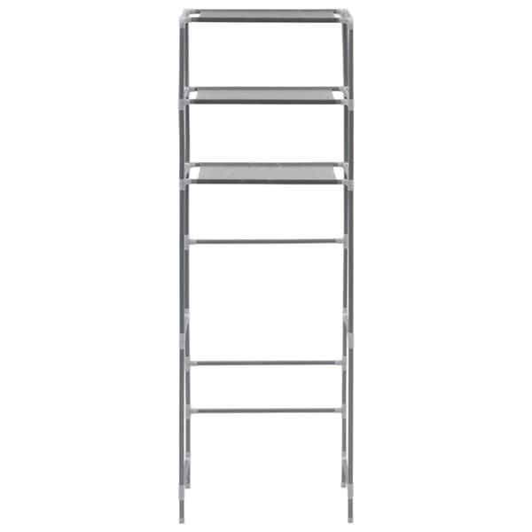 Toaletthylla med 3 hyllplan silver 53x28x169 cm