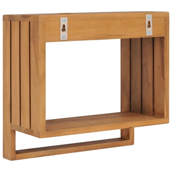 vægmonteret håndklædeholder 35x20x35 cm massivt teaktræ