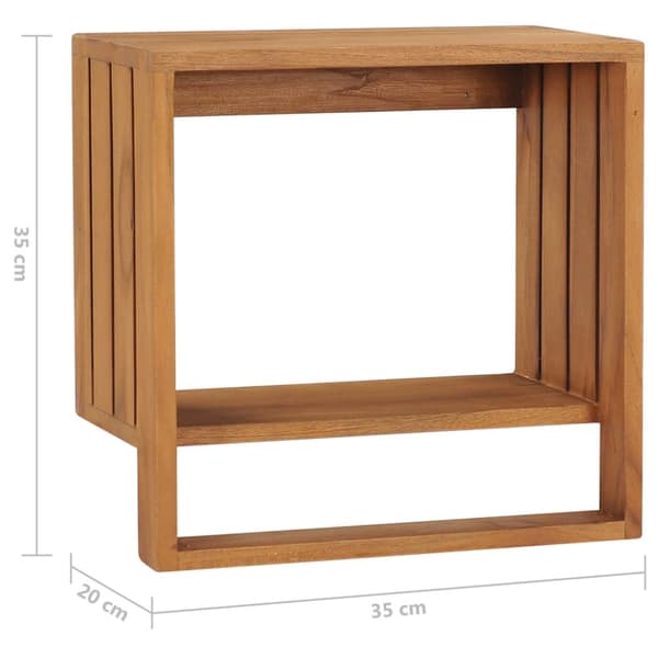 vægmonteret håndklædeholder 35x20x35 cm massivt teaktræ
