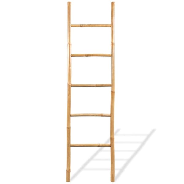 håndklædestige med 5 trin bambus 150 cm