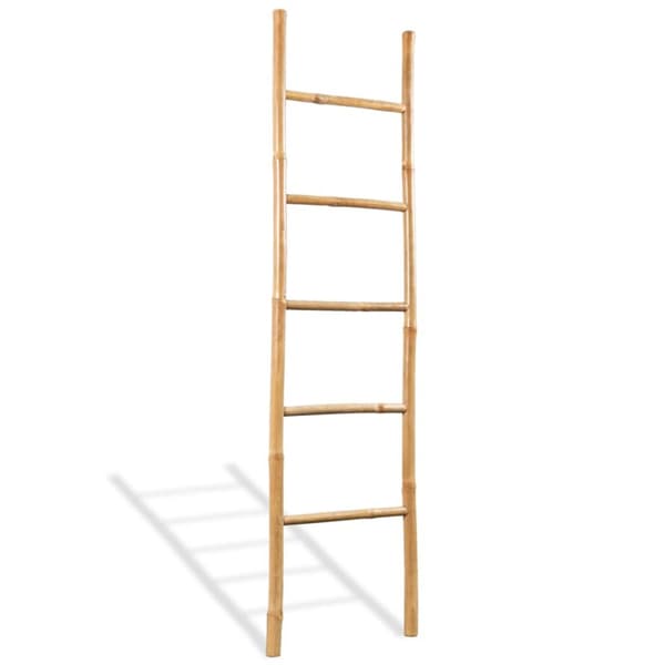 håndklædestige med 5 trin bambus 150 cm
