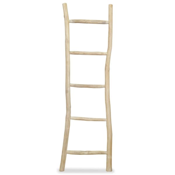 håndklædestige med 5 trin teak 45 x 150 cm naturfarvet