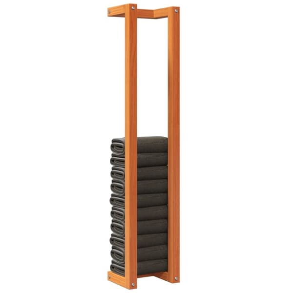 vidaXL håndklædeholder 23x18x110 cm massivt fyrretræ gyldenbrun