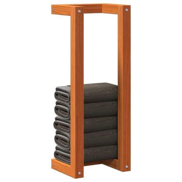 vidaXL håndklædeholder 23x18x60 cm massivt fyrretræ gyldenbrun