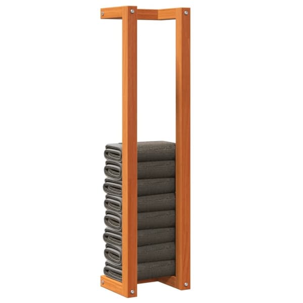 vidaXL håndklædeholder 23x18x90 cm massivt fyrretræ gyldenbrun
