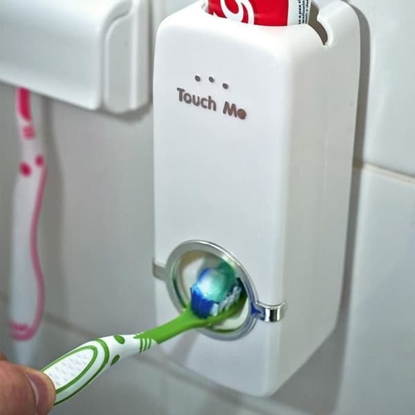 Hands Free Automatisk tandkrämsdispenser Tandborstesqueezer Väggfäste