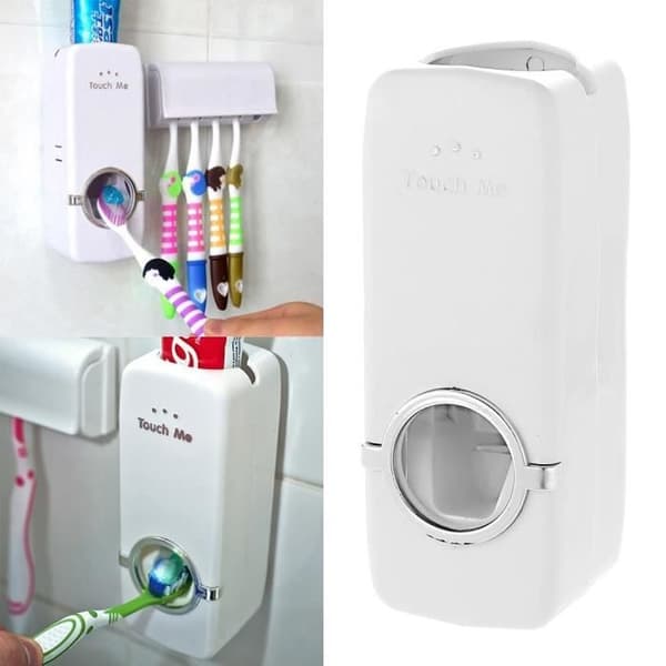 Hands Free Automatisk tandkrämsdispenser Tandborstesqueezer Väggfäste