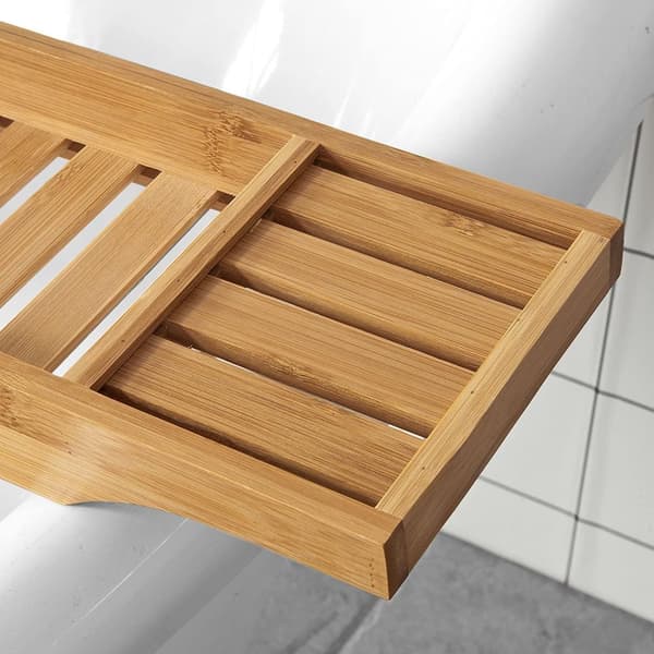 Rootz Bamboo Badkarsställ - Caddy Tray Badrumshylla - Längd 80cm