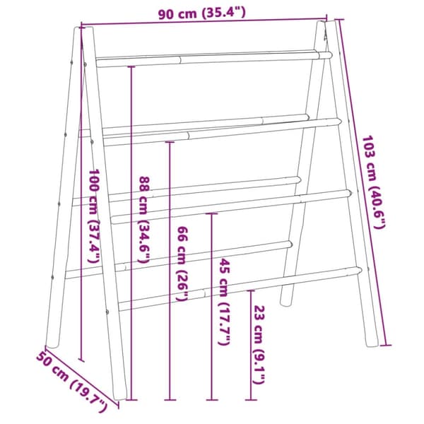 vidaXL Kaksinkertaiset pyyhetikkaat 4 pienaa 90x50x100 cm bambu
