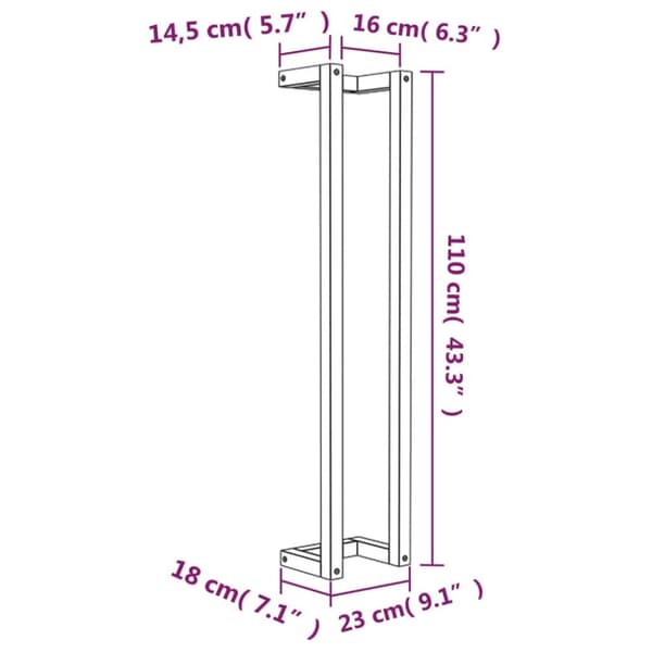 vidaXL håndklædeholder 23x18x110 cm massivt fyrretræ hvid -  Håndklædeholdere