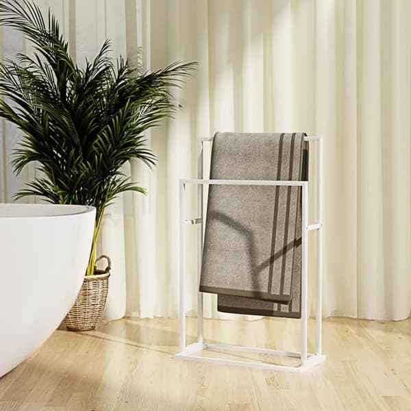 vidaXL Fristående handdukshängare vit 48x24x78,5 cm järn -  Handdukshängare