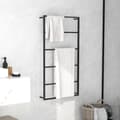 Pikkukuva 1 / 7: vidaXL Pyyheteline musta 60x10x116 cm teräs -  Pyyhetelineet & -koukut