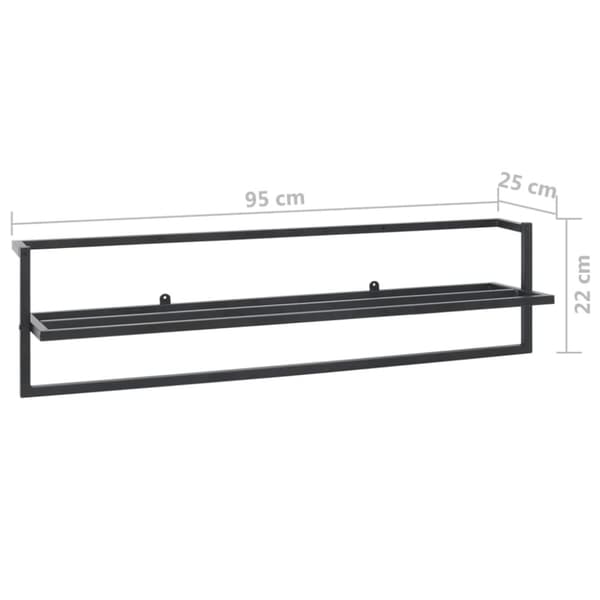 vidaXL håndklædeholder 95x25x22 cm jern sort -  Håndklædeholdere