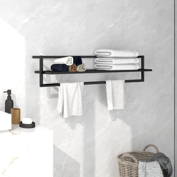 vidaXL håndklædeholder 95x25x22 cm jern sort -  Håndklædeholdere