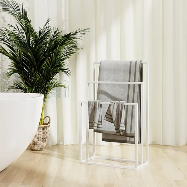 vidaXL Fristående handdukshängare vit 48x24x79 cm järn - Handdukshängare