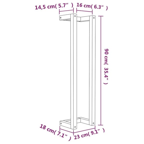 vidaXL håndklædeholder 23x18x90 cm massivt fyrretræ -  Håndklædeholdere