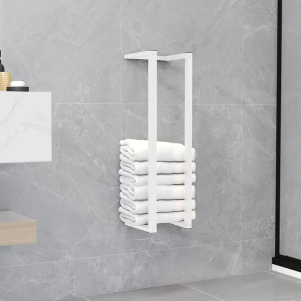 vidaXL håndklædeholder 12,5x12,5x60 cm stål hvid -  Håndklædeholdere