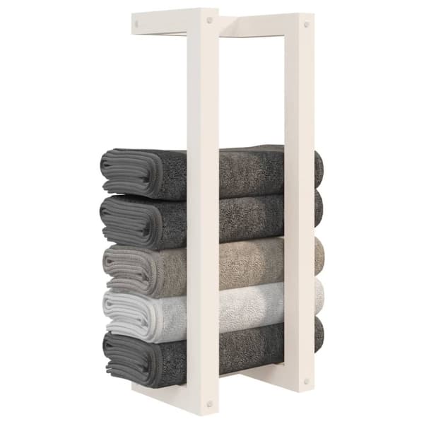 vidaXL håndklædeholder 23x18x60 cm massivt fyrretræ hvid -  Håndklædeholdere