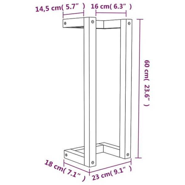 vidaXL håndklædeholder 23x18x60 cm massivt fyrretræ hvid -  Håndklædeholdere