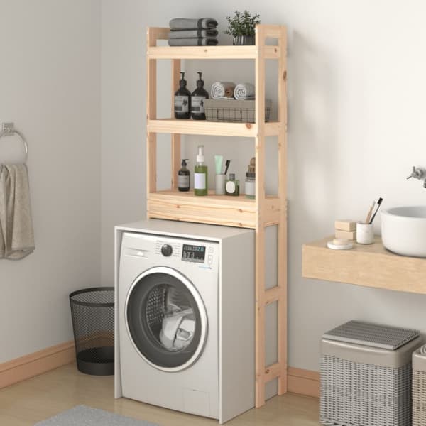 vidaXL toiletstativ 63x26x171 cm massivt fyrretræ -  Håndklædeholdere