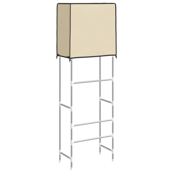 vidaXL opbevaringsstativ 2 hylder 56x30x170 cm jern cremefarvet -  Håndklædeholdere