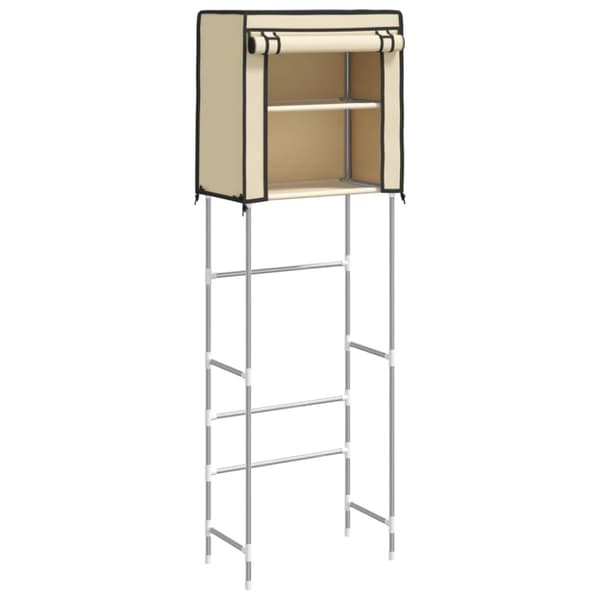 vidaXL opbevaringsstativ 2 hylder 56x30x170 cm jern cremefarvet -  Håndklædeholdere