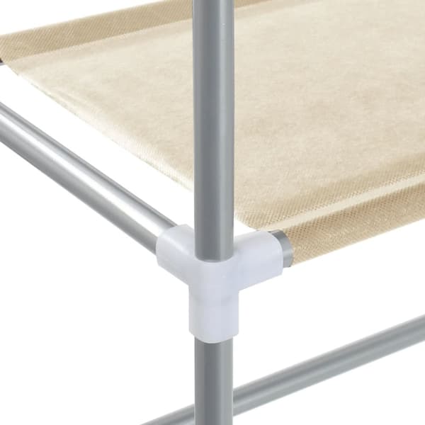 vidaXL opbevaringsstativ 2 hylder 56x30x170 cm jern cremefarvet -  Håndklædeholdere