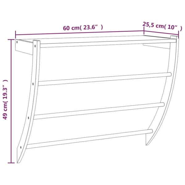 vidaXL Pyyheteline 60x25,5x49 cm täysi pähkinäpuu - Pyyhetelineet & -koukut