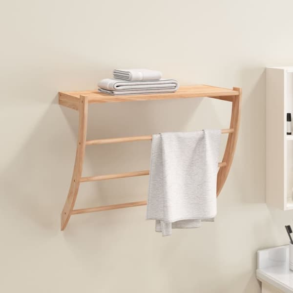 vidaXL håndklædeholder 60x25,5x49 cm massivt valnøddetræ -  Håndklædeholdere