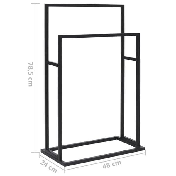 The Living Store fritstående håndklædeholder 48x24x78,5 cm jern sort -  Håndklædeholdere