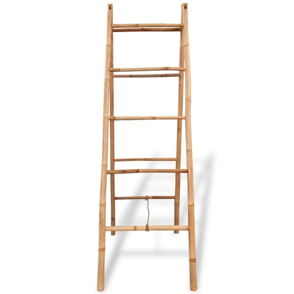 The Living Store dobbelt håndklædestige med 5 ribbe i bambus 50x160 cm -  Håndklædeholdere