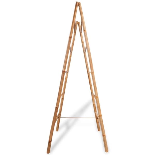 The Living Store dobbelt håndklædestige med 5 ribbe i bambus 50x160 cm -  Håndklædeholdere