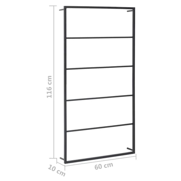 The Living Store håndklædeholder 60x10x116 cm stål sort -  Håndklædeholdere