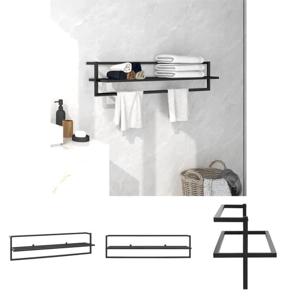 The Living Store håndklædeholder 95x25x22 cm jern sort -  Håndklædeholdere