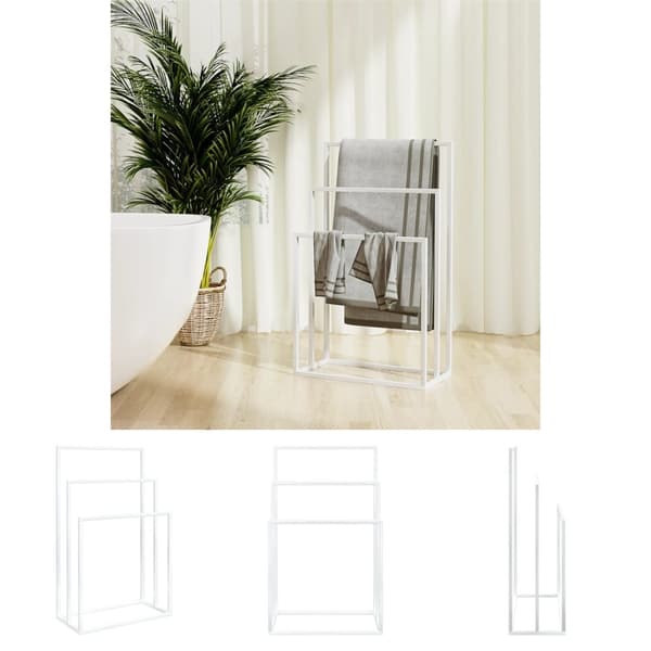 The Living Store Fristående handdukshängare vit 48x24x79 cm järn -  Handdukshängare