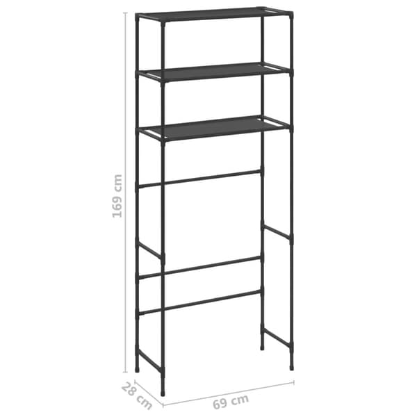 The Living Store opbevaringsstativ med 3 hylder 69x28x169 sort -  Håndklædeholdere