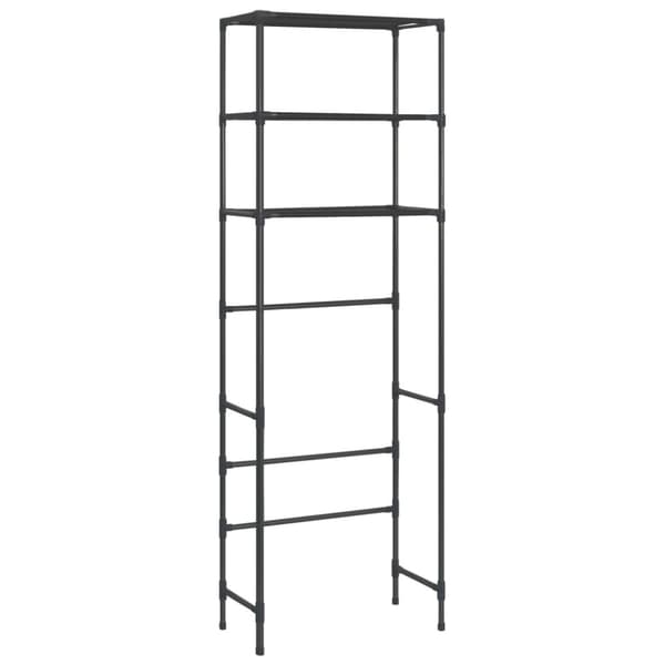 The Living Store opbevaringsstativ med 3 hylder 53x28x169 cm sort -  Håndklædeholdere