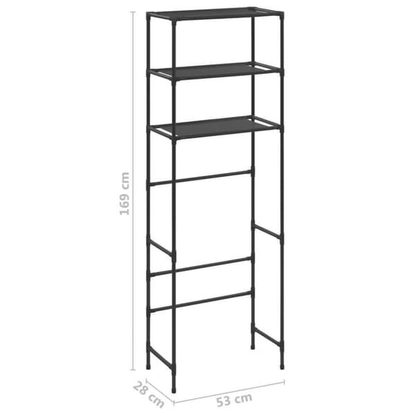 The Living Store opbevaringsstativ med 3 hylder 53x28x169 cm sort -  Håndklædeholdere