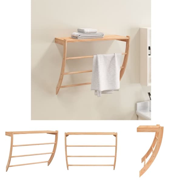 The Living Store håndklædeholder 60x25,5x49 cm massivt valnøddetræ - Håndklædeholdere