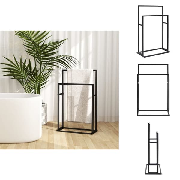 Håndklædeholdere - Living fritstående håndklædeholder 48x24x78,5 cm jern sort