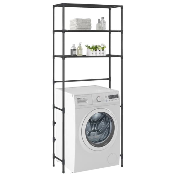 Håndklædeholdere - Living opbevaringsstativ med 3 hylder 69x28x169 sort