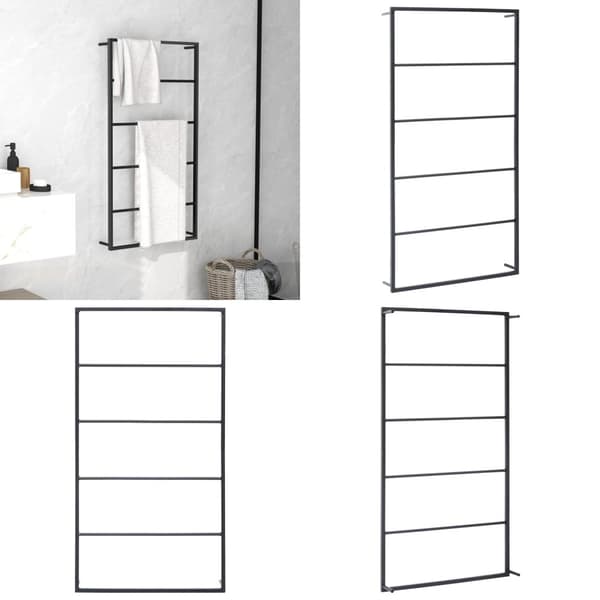Handdukshängare svart 60x10x116 cm stål - Handdukshängare - Handdukshållare - Home & Living