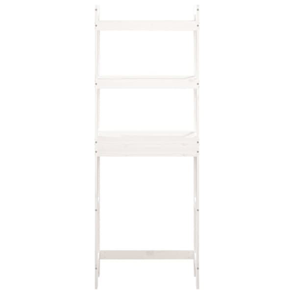 toiletstativ 63x26x171 cm massivt fyrretræ hvid