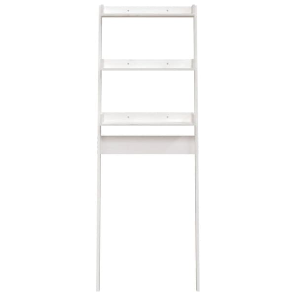 toiletstativ 63,5x32x179 cm massivt fyrretræ hvid