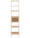 Miniatyrbild 4 av 11: Badrumshylla Bambu Ljust Trä Badrumsförvaring 6 Hyllplan 1 Dörr Minimalistisk Design