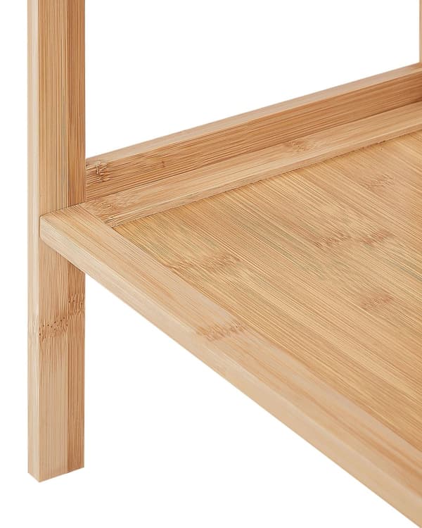 Badrumshylla Bambu Ljust Trä Badrumsförvaring 6 Hyllplan 1 Dörr Minimalistisk Design